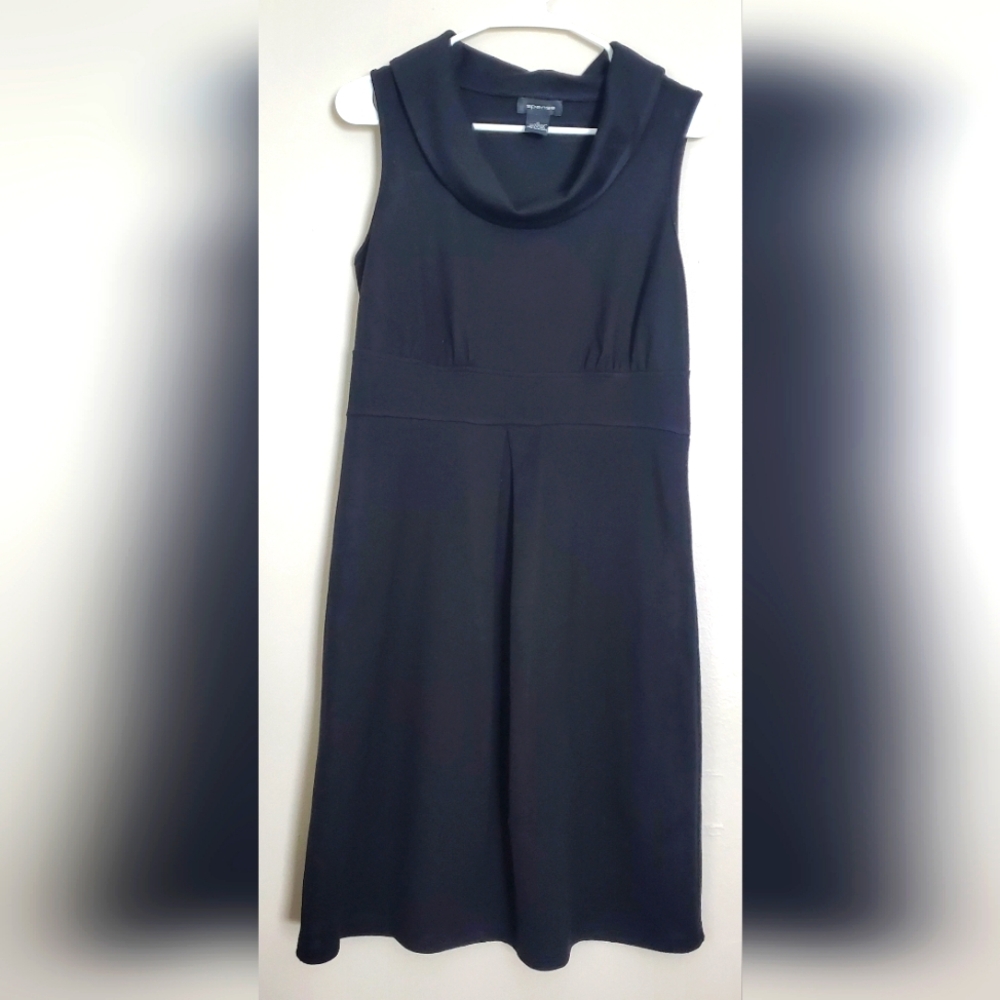 Spense Mock Neck Womens Midi‎ Dress Black Size 10